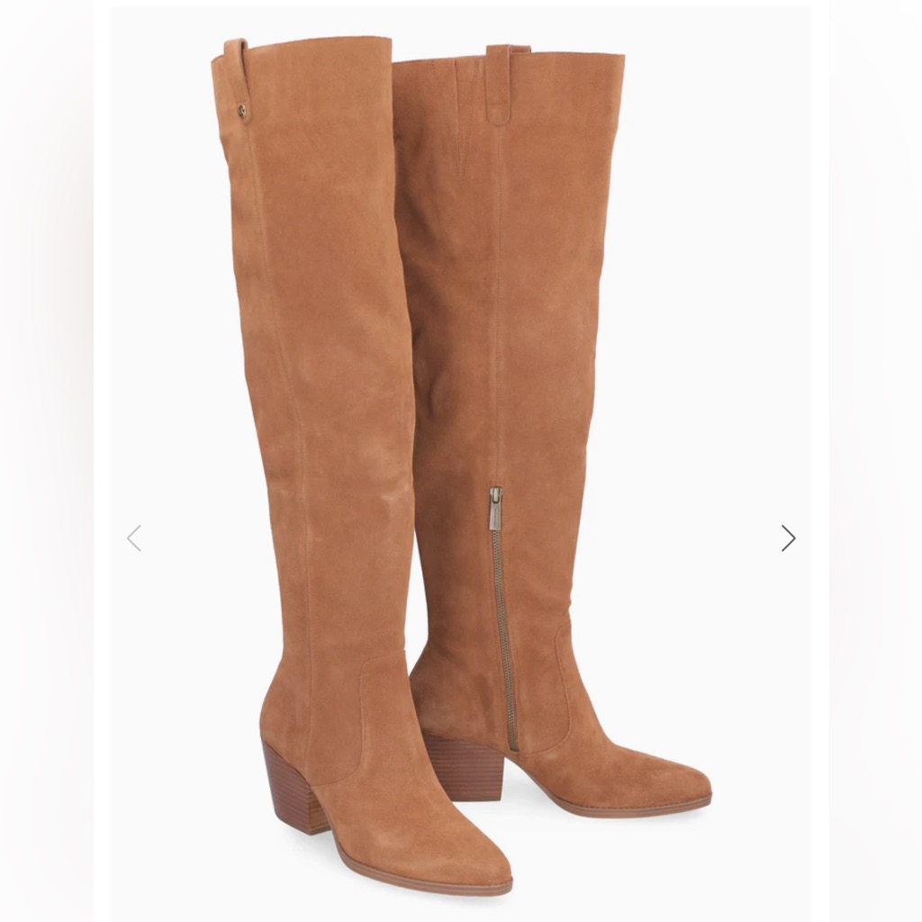 Nwt $420 Michael Kors Harlow Suede Luxury Otk Heel Boot Women Size 6.5